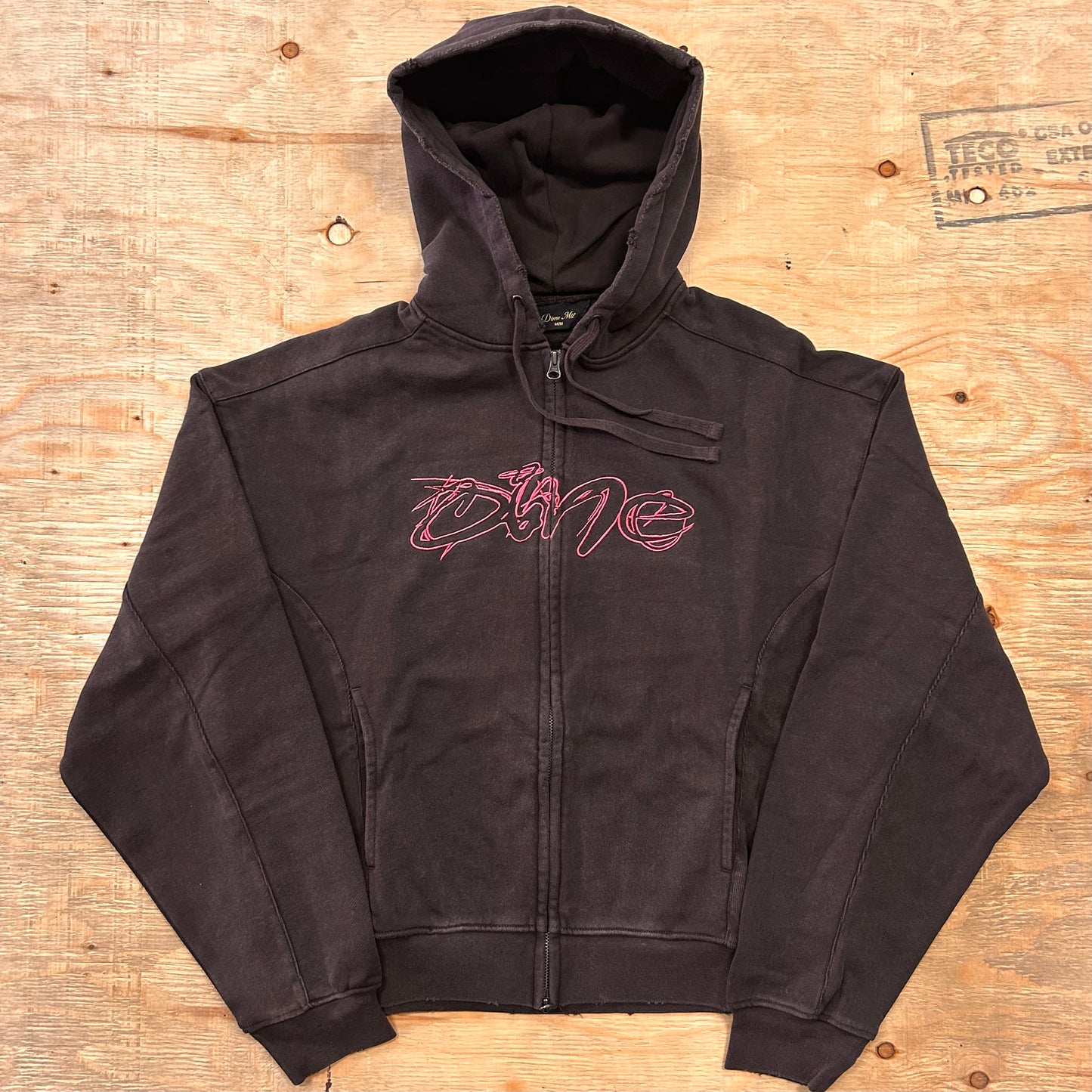 Dime - Distressed Terry Zip Hoodie