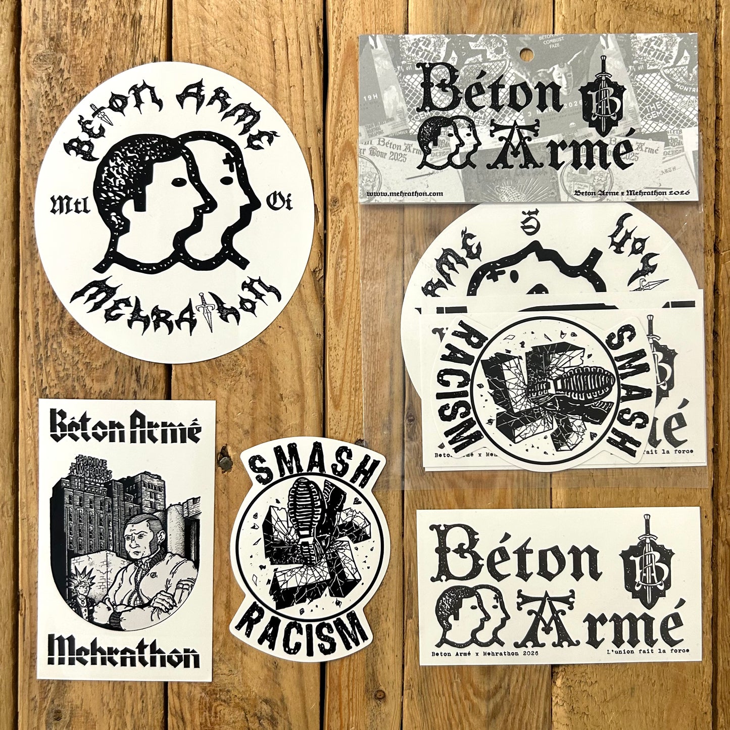 Mehrathon x Béton Armé - Smash Racism Sticker Pack